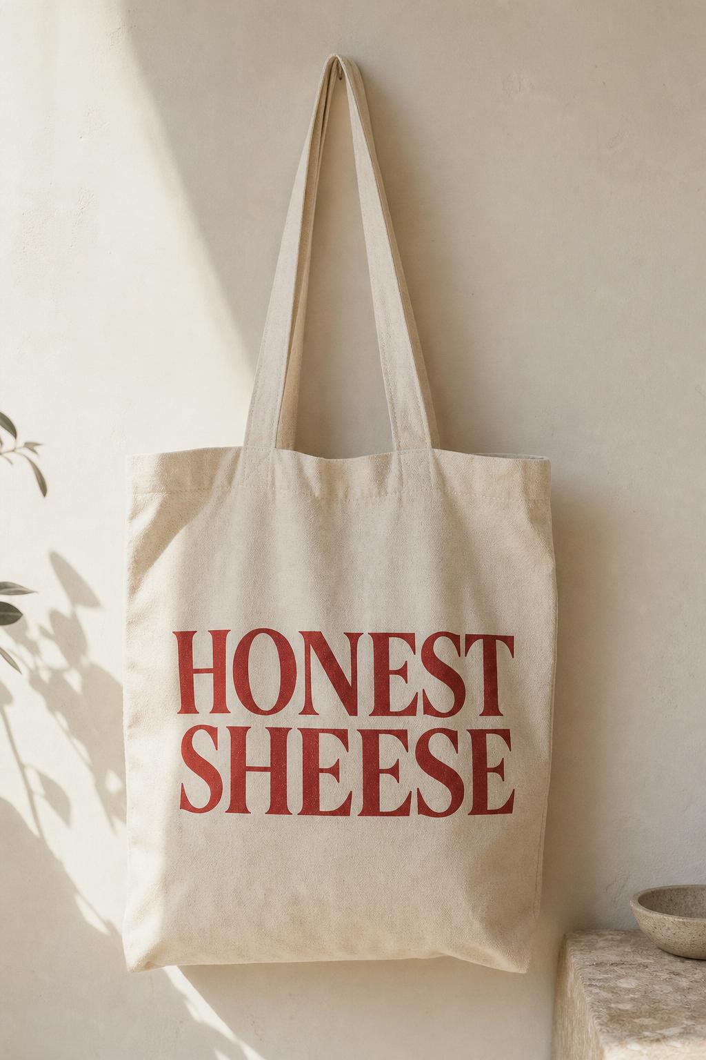 Honest Sheese canvas tote bag
